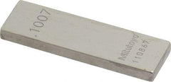 Mitutoyo - 0.1007" Rectangular Steel Gage Block - Accuracy Grade 0, Includes Certificate of Inspection - Eagle Tool & Supply