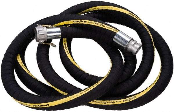 Alliance Hose & Rubber - 3" ID x 3-1/2" OD x 25' OAL, Cam & Groove Petroleum Transfer Hose - 200 Max Working psi, -40 to 200°F, 3" Bend Radius, 3" Fitting, Black - Eagle Tool & Supply