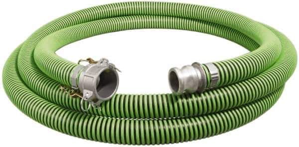 Alliance Hose & Rubber - -40 to 180°F, 1-1/2" Inside x 1.78" Outside Diam, Thermoplastic Rubber with Polyethylene Helix Liquid Suction & Discharge Hose - Green & Black, 25' Long, 29 Vacuum Rating, 50 psi Working & 150 psi Brust Pressure - Eagle Tool & Supply