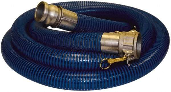 Alliance Hose & Rubber - -40 to 150°F, 6" Inside x 6.62" Outside Diam, PVC Liquid Suction & Discharge Hose - Transparent Blue, 25' Long, 28 Vacuum Rating, 47 psi Working Pressure - Eagle Tool & Supply