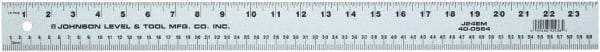 Johnson Level & Tool - 72" Long, 1/8, 1/16" and 2mm Graduation, Aluminum Rule - English/Metric Graduation Style, Gray, Anodized Finish - Eagle Tool & Supply