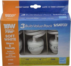 Value Collection - 18 Watt Fluorescent Residential/Office Medium Screw Lamp - 2,700°K Color Temp, 1,200 Lumens, T2, 12,000 hr Avg Life - Eagle Tool & Supply