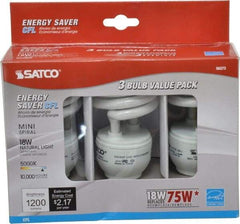 Value Collection - 18 Watt Fluorescent Residential/Office Medium Screw Lamp - 5,000°K Color Temp, 1,200 Lumens, T2, 10,000 hr Avg Life - Eagle Tool & Supply