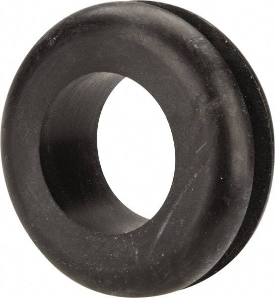 Made in USA - 1-5/8" OD, 9/16" Thick Military Specification Grommet - Buna-N Rubber, 1-1/4" Slot Diam x 3/16" Slot Width - Eagle Tool & Supply