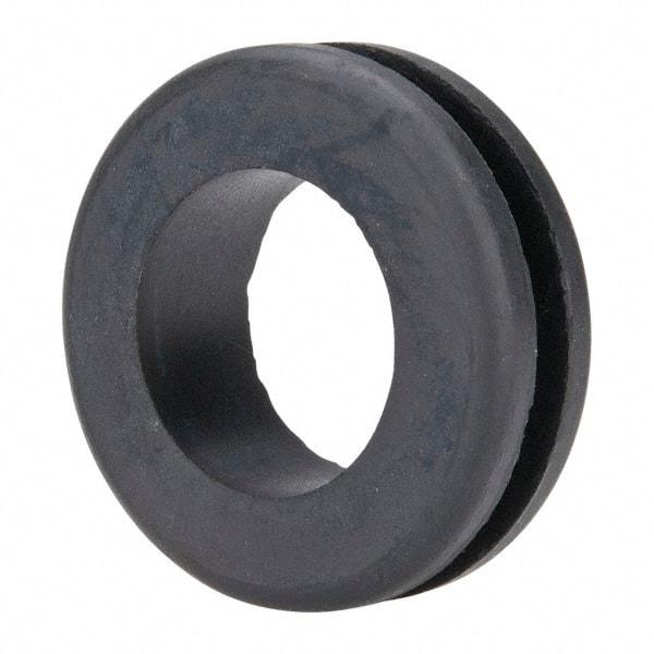 Made in USA - 1-3/4" OD, 9/16" Thick Military Specification Grommet - Buna-N Rubber, 1-3/8" Slot Diam x 3/16" Slot Width - Eagle Tool & Supply