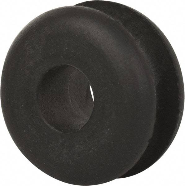 Made in USA - 13/16" OD, 7/16" Thick Military Specification Grommet - Buna-N Rubber, 9/16" Slot Diam x 3/16" Slot Width - Eagle Tool & Supply