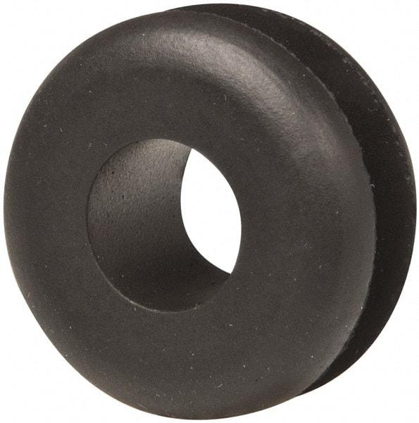 Made in USA - 7/8" OD, 7/16" Thick Military Specification Grommet - Buna-N Rubber, 5/8" Slot Diam x 3/16" Slot Width - Eagle Tool & Supply