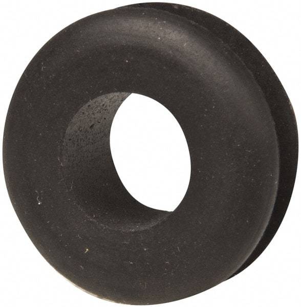 Made in USA - 1-1/16" OD, 7/16" Thick Military Specification Grommet - Buna-N Rubber, 13/16" Slot Diam x 3/16" Slot Width - Eagle Tool & Supply