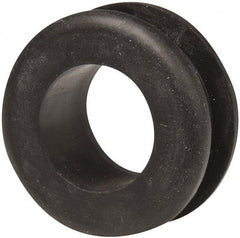 Made in USA - 1-1/8" OD, 1/2" Thick Military Specification Grommet - Buna-N Rubber, 7/8" Slot Diam x 1/4" Slot Width - Eagle Tool & Supply