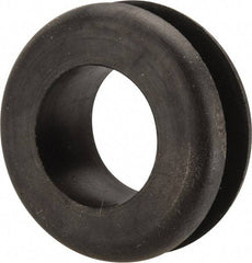 Made in USA - 1-3/8" OD, 9/16" Thick Military Specification Grommet - Buna-N Rubber, 1-1/16" Slot Diam x 1/4" Slot Width - Eagle Tool & Supply