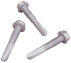 Elco - 1/4", Hex Washer Head, Hex Drive, 5" Length Under Head, #5 Point, Self Drilling Screw - Steel - Eagle Tool & Supply