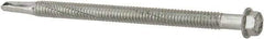 Elco - 1/4", Hex Washer Head, Hex Drive, 4" Length Under Head, #5 Point, Self Drilling Screw - Steel - Eagle Tool & Supply