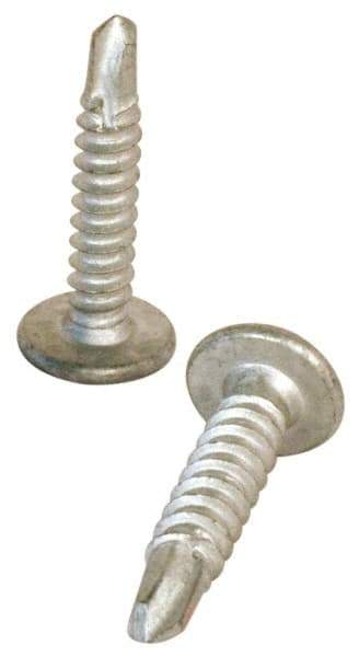 Elco - #12-14, Pancake Head, Phillips Drive, 1" Length Under Head, #3 Point, Self Drilling Screw - Steel - Eagle Tool & Supply