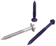 Elco - 3/16" Diam, 2-1/4" OAL, Phillips Drive, Concrete Screw & Masonry Fastener - Steel, Blue StalGard Finish, Includes #2 Drill Bit - Eagle Tool & Supply