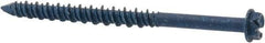 Elco - 3/16" Diam, 2-3/4" Length Under Head, Hex Drive, Concrete Screw & Masonry Fastener - Steel, Blue StalGard Finish, Includes 5/16" Drill Bit - Eagle Tool & Supply