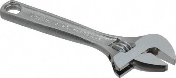 Paramount - 1/2" Jaw Capacity, 4" Standard Adjustable Wrench - Chrome Vanadium Steel, Chrome Finish - Eagle Tool & Supply