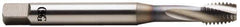 OSG - 5/8-11 UNC 4 Flute 2B Bottoming Spiral Flute Tap - Vanadium High Speed Steel, TiCN Finish, 110mm OAL, Right Hand Flute, Right Hand Thread, Series 13013 - Eagle Tool & Supply