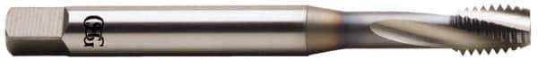 OSG - M12x1.50 Metric Fine 3 Flute 6H Bottoming Spiral Flute Tap - Vanadium High Speed Steel, TiCN Finish, 100mm OAL, Right Hand Flute, Right Hand Thread, Series 13113 - Eagle Tool & Supply
