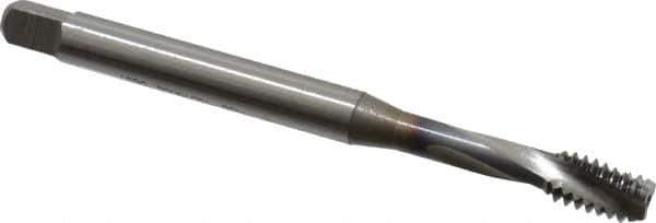 OSG - 1/4-20 UNC 3 Flute 2B Bottoming Spiral Flute Tap - Vanadium High Speed Steel, TiCN Finish, 80mm OAL, Right Hand Flute, Right Hand Thread, Series 13013 - Eagle Tool & Supply