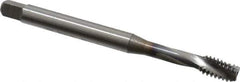 OSG - 1/4-20 UNC 3 Flute 2B Bottoming Spiral Flute Tap - Vanadium High Speed Steel, TiCN Finish, 80mm OAL, Right Hand Flute, Right Hand Thread, Series 13013 - Eagle Tool & Supply
