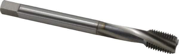 OSG - 7/16-20 UNF 3 Flute 2B Bottoming Spiral Flute Tap - Vanadium High Speed Steel, TiCN Finish, 100mm OAL, Right Hand Flute, Right Hand Thread, Series 13013 - Exact Industrial Supply