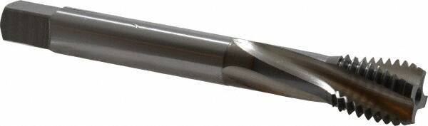 OSG - M18x2.50 Metric Coarse 4 Flute 6H Bottoming Spiral Flute Tap - Vanadium High Speed Steel, TiCN Finish, 125mm OAL, Right Hand Flute, Right Hand Thread, Series 13113 - Eagle Tool & Supply