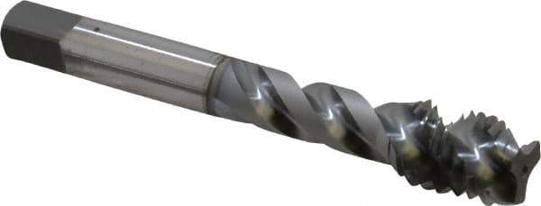 OSG - 1/2-13 UNC 3 Flute 3B Modified Bottoming Spiral Flute Tap - Vanadium High Speed Steel, TiCN Finish, 3-3/8" OAL, Right Hand Flute, Right Hand Thread, H3, Series 290 - Eagle Tool & Supply