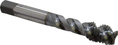 OSG - 1/2-13 UNC 3 Flute 3B Modified Bottoming Spiral Flute Tap - Vanadium High Speed Steel, TiCN Finish, 3-3/8" OAL, Right Hand Flute, Right Hand Thread, H3, Series 290 - Eagle Tool & Supply