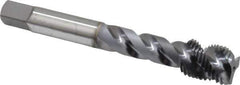 OSG - 1/2-20 UNF 3 Flute Modified Bottoming Spiral Flute Tap - Vanadium High Speed Steel, TiCN Finish, 3-3/8" OAL, Right Hand Flute, Right Hand Thread, Oversize, H7, Series 290 - Eagle Tool & Supply