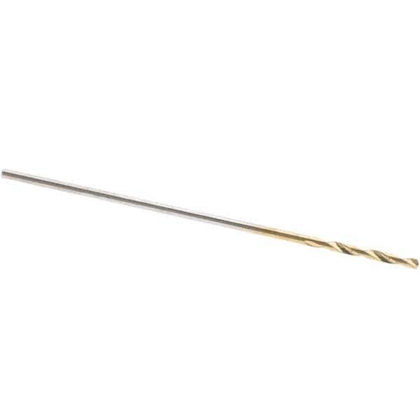 Guhring - #76 118° High Speed Steel Jobber Drill - TiN Finish, Right Hand Cut, Spiral Flute, Straight Shank, 22mm OAL, Standard Point - Eagle Tool & Supply