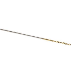 Guhring - #76 118° High Speed Steel Jobber Drill - TiN Finish, Right Hand Cut, Spiral Flute, Straight Shank, 22mm OAL, Standard Point - Eagle Tool & Supply