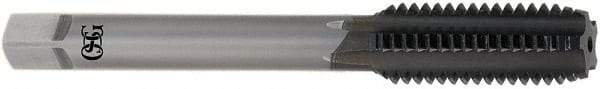 OSG - #4-40 UNC 2B 3 Flute Diamond Finish Solid Carbide Straight Flute Machine Tap - Modified Bottoming, Right Hand Thread, 56mm OAL, 9/16" Thread Length, Oversize - Eagle Tool & Supply