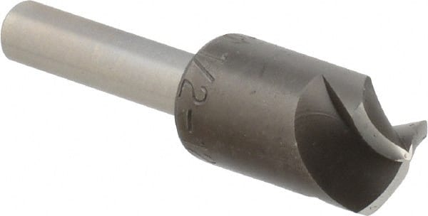 M.A. Ford - 1/2" Head Diam, 1/4" Shank Diam, 3 Flute 120° High Speed Steel Countersink - Eagle Tool & Supply