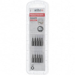 Wiha - 1/4" Drive, #1 Square Screwdriver Bit - 1" OAL - Eagle Tool & Supply