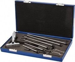 Fowler - 0 to 6" Range, 6 Rod, Mechanical Depth Micrometer - Ratchet Stop Thimble, 2-1/2" Base Length, 0.001" Graduation, 11/64" Rod Diam - Eagle Tool & Supply