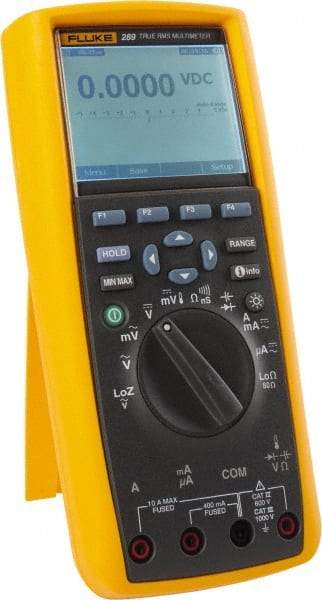 Fluke - 289, CAT IV, CAT III, 1,000 VAC/VDC, Digital True RMS Auto Ranging Manual Ranging Multimeter - 500 mOhm, Measures Voltage, Capacitance, Current, Frequency, Resistance, Temperature - Eagle Tool & Supply