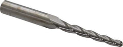 Accupro - 1.5° Taper Angle per Side, 3/16" Small End Diam, 1-3/4" LOC, Solid Carbide 3 Flute Tapered Ball End Mill - 3-1/2" OAL, 3/8" Shank Diam - Eagle Tool & Supply