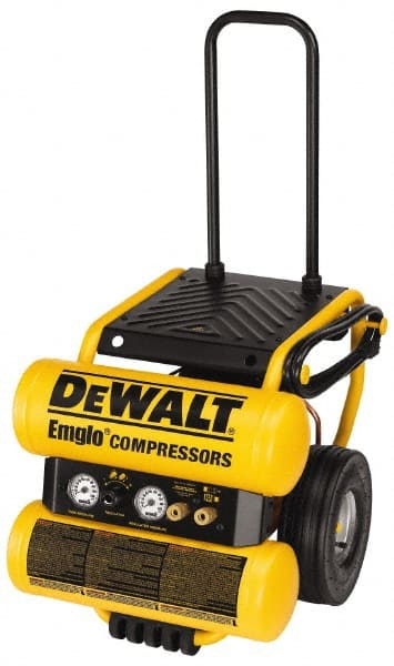 DeWALT - 1.1 HP, 3.8 CFM Wheeled Dolly Style Electric Oil Lube Compressor - Eagle Tool & Supply