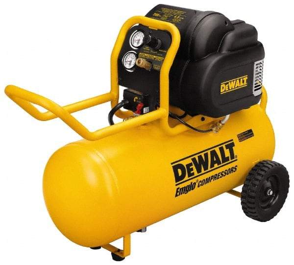 DeWALT - 1.6 Running HP, 4.8 CFM at 90 psi CFM Horizontal Electric Oil Free Compressor - 15 Gallon Tank, 15 Amp, 200 Max psi, 120V - Eagle Tool & Supply