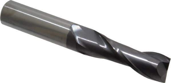 Atrax - 3/4", 2-1/4" LOC, 3/4" Shank Diam, 5" OAL, 2 Flute, Solid Carbide Square End Mill - Single End, AlTiN Finish, Spiral Flute, 30° Helix, Centercutting, Right Hand Cut - Eagle Tool & Supply