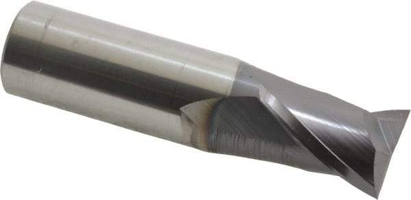 Atrax - 3/4", 1" LOC, 3/4" Shank Diam, 3" OAL, 2 Flute, Solid Carbide Square End Mill - Single End, AlTiN Finish, Spiral Flute, 30° Helix, Centercutting, Right Hand Cut - Eagle Tool & Supply