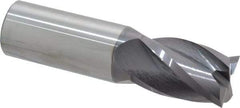 Atrax - 1", 1-1/2" LOC, 1" Shank Diam, 4" OAL, 4 Flute, Solid Carbide Square End Mill - Single End, AlTiN Finish, Spiral Flute, 30° Helix, Centercutting, Right Hand Cut, Right Hand Flute - Eagle Tool & Supply
