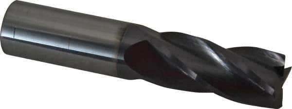 Atrax - 1", 2-1/4" LOC, 1" Shank Diam, 5" OAL, 4 Flute, Solid Carbide Square End Mill - Single End, AlTiN Finish, Spiral Flute, 30° Helix, Centercutting, Right Hand Cut, Right Hand Flute - Eagle Tool & Supply
