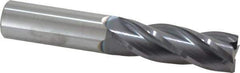 Atrax - 1", 3" LOC, 1" Shank Diam, 5-1/2" OAL, 4 Flute, Solid Carbide Square End Mill - Single End, AlTiN Finish, Spiral Flute, 30° Helix, Centercutting, Right Hand Cut, Right Hand Flute - Eagle Tool & Supply