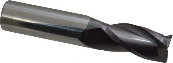 Atrax - 3/4", 1-1/2" LOC, 3/4" Shank Diam, 4" OAL, 3 Flute, Solid Carbide Square End Mill - Single End, AlTiN Finish, Spiral Flute, 30° Helix, Centercutting, Right Hand Cut - Eagle Tool & Supply