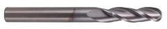 Atrax - 7/8" Diam, 1-1/2" LOC, 3 Flute Solid Carbide Ball End Mill - TiN Finish, Single End, 4" OAL, 7/8" Shank Diam - Eagle Tool & Supply