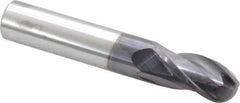 Atrax - 1/2" Diam, 1" LOC, 3 Flute Solid Carbide Ball End Mill - AlTiN Finish, Single End, 3" OAL, 1/2" Shank Diam - Eagle Tool & Supply