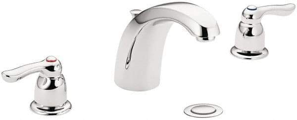 Moen - Lever Handle, Commercial Bathroom Faucet - Two Handle, Pop Up Drain, Arc Spout - Eagle Tool & Supply