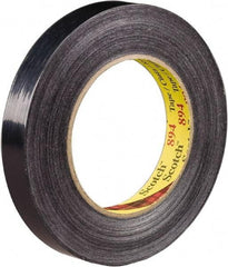 3M - 18mm x 55m Black Rubber Adhesive Strapping Tape - Polypropylene Film Backing, 6 mil Thick, 300 Lb Tensile Strength, Series 894 - Eagle Tool & Supply