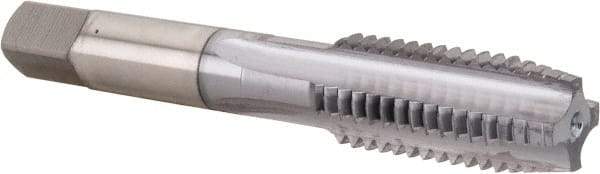 OSG - 5/8-11 UNC 3B 4 Flute TiCN Finish High Speed Steel Straight Flute Standard Hand Tap - Plug, Right Hand Thread, 3-13/16" OAL, 1-13/16" Thread Length, H3 Limit, Oversize - Exact Industrial Supply